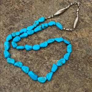 22” sleeping beauty turquoise w/.925 necklace